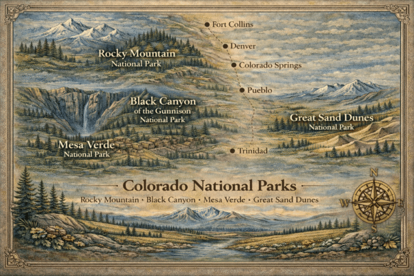 Colorado Park Map - National Parks Collection