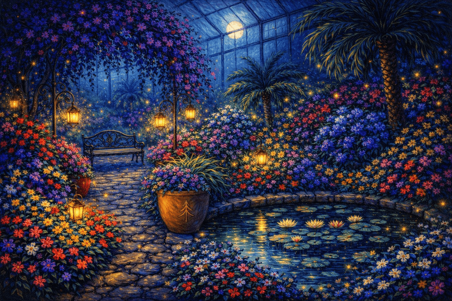 Nighttime Evergreen Conservatory - Image 1