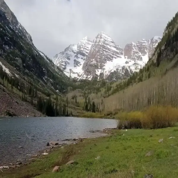 Maroon Bells Colorado landscape wooden jigsaw puzzle featuring mountain and alpine lake artwork