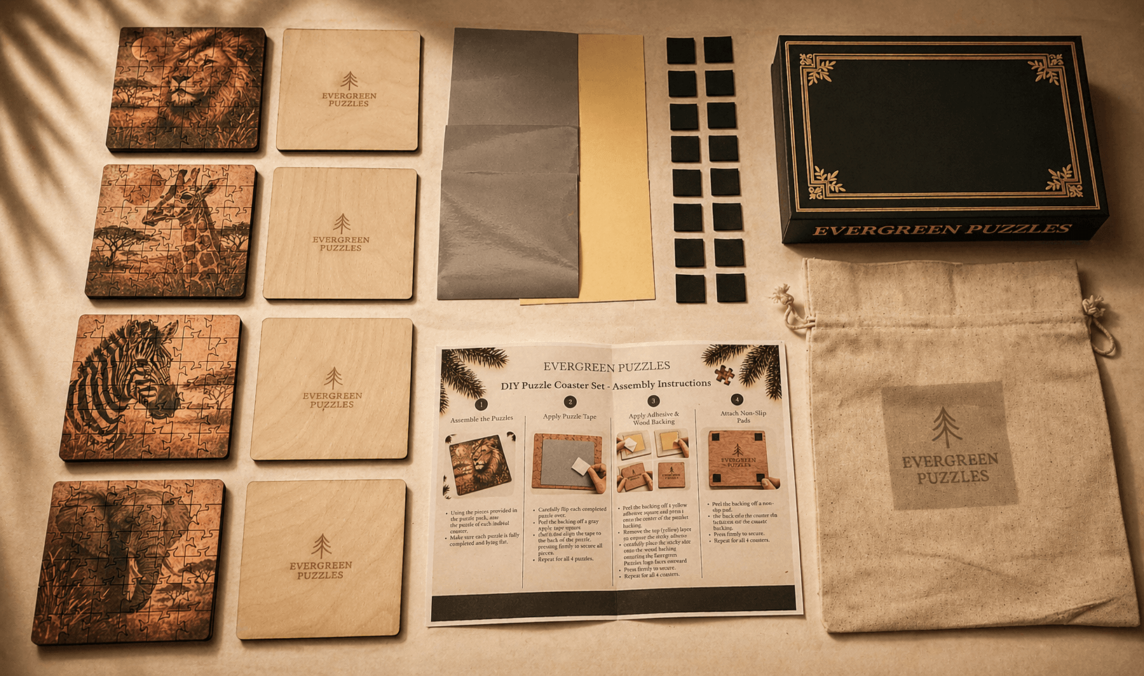 Safari Puzzle Coaster Set - Image 2