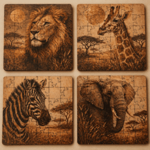 Safari Puzzle Coaster Set - Image 3