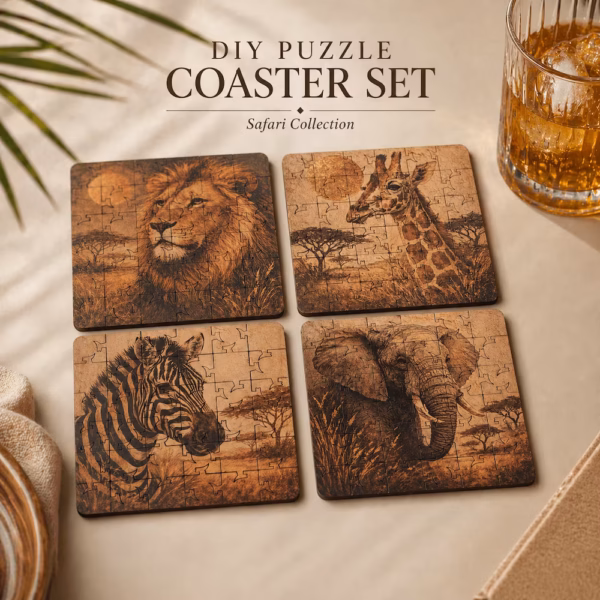 Safari Puzzle Coaster Set