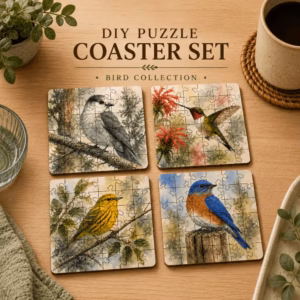 Bird Puzzle Coaster Set