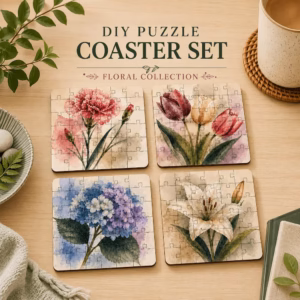 Flower Puzzle Coaster Set