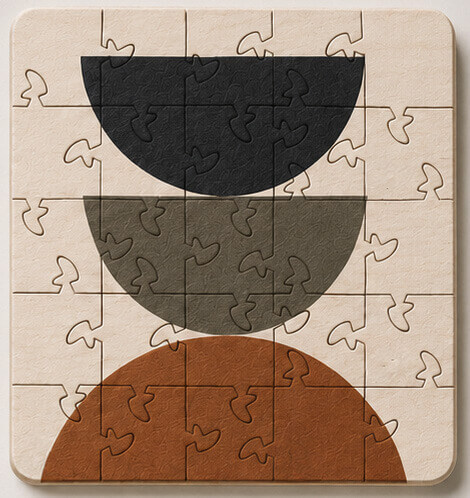 Mid Century Modern Puzzle Coaster Set