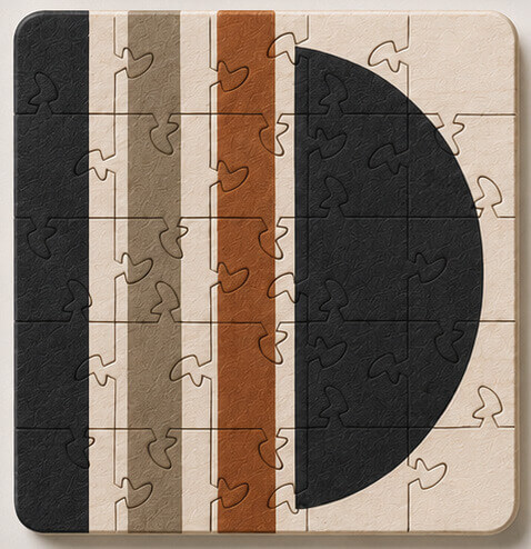 Mid Century Modern Puzzle Coaster Set