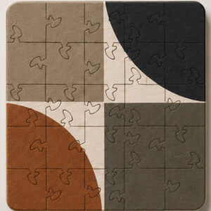 Mid Century Modern Puzzle Coaster Set - Image 9
