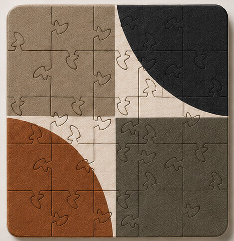 Mid Century Modern Puzzle Coaster Set