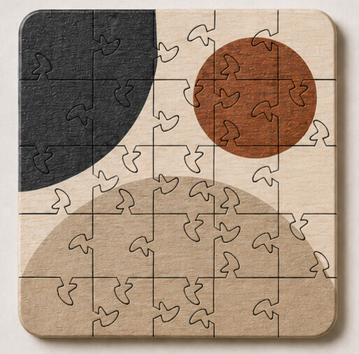 Mid Century Modern Puzzle Coaster Set