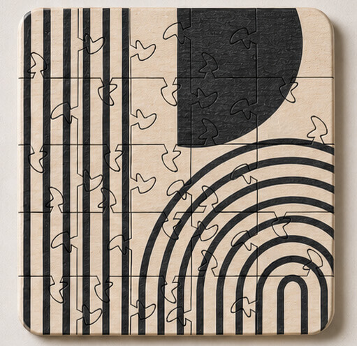 Mid Century Modern Puzzle Coaster Set