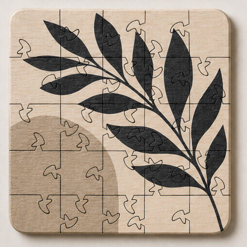 Mid Century Modern Puzzle Coaster Set