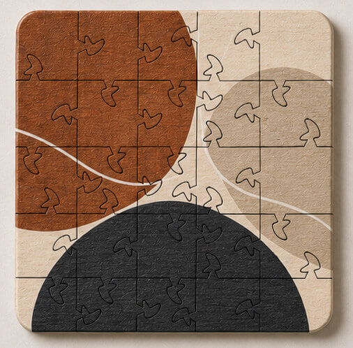 Mid Century Modern Puzzle Coaster Set