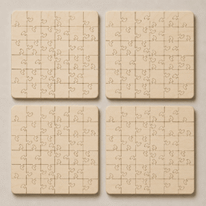 Mid Century Modern Puzzle Coaster Set - Image 5