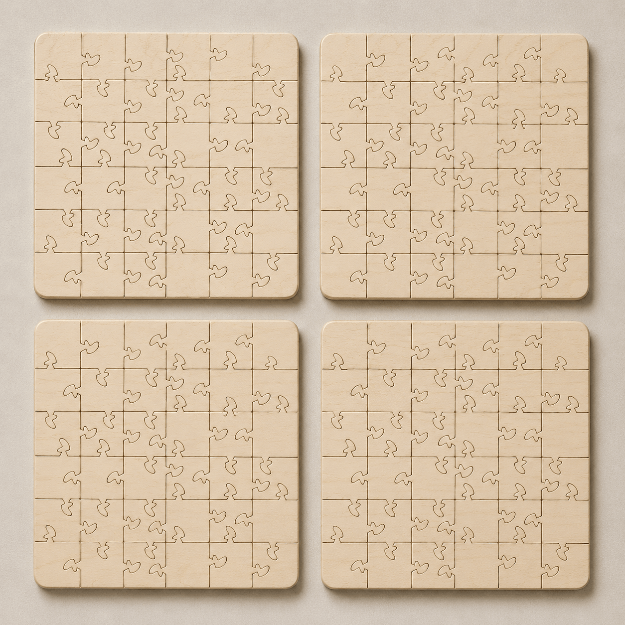 Mid Century Modern Puzzle Coaster Set - Image 5
