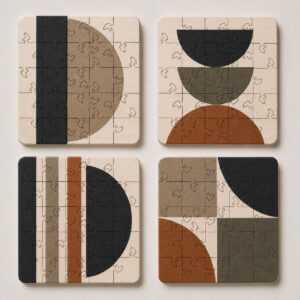 Mid Century Modern Puzzle Coaster Set - Image 4