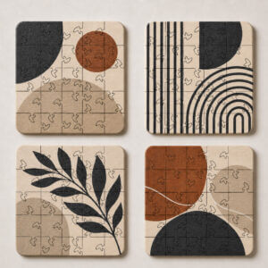 Mid Century Modern Puzzle Coaster Set - Image 3