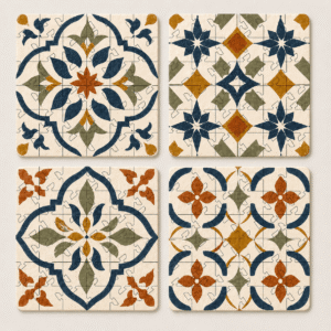 Spanish Mosaic Puzzle Coaster Set - Image 4