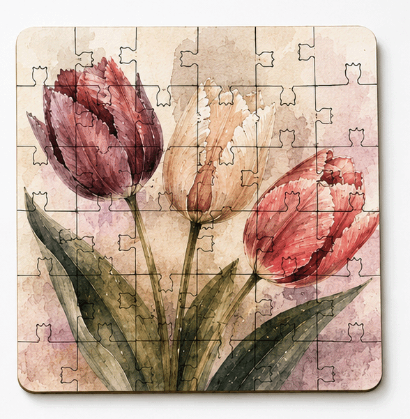 Flower Puzzle Coaster Set